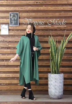 خرید آنلاین و حضوری مانتو حریر میله ای بغل بنددار کد 611