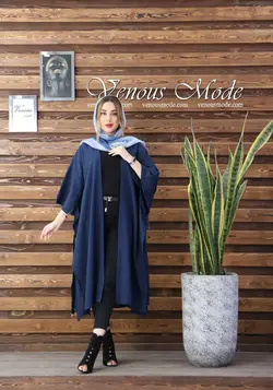 خرید آنلاین و حضوری مانتو حریر میله ای بغل بنددار کد 611