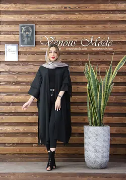 خرید آنلاین و حضوری مانتو حریر میله ای بغل بنددار کد 611