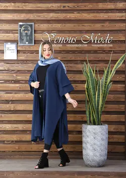 خرید آنلاین و حضوری مانتو حریر میله ای بغل بنددار کد 611