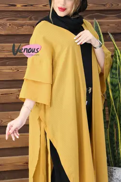 خرید آنلاین و حضوری مانتو حریر میله ای بغل بنددار کد 611