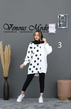 خرید آنلاین و حضوری مانتو طرح دار ابروبادی کد 578 ونوس مد