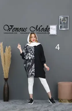 خرید آنلاین و حضوری مانتو طرح دار ابروبادی کد 578 ونوس مد