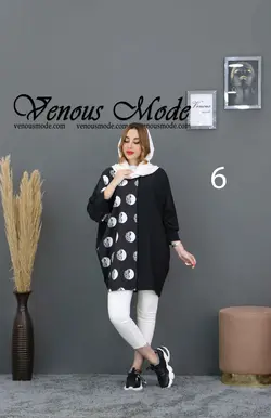 خرید آنلاین و حضوری مانتو طرح دار ابروبادی کد 578 ونوس مد