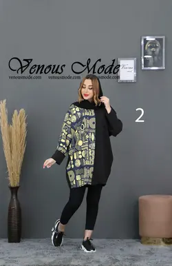 خرید آنلاین و حضوری مانتو طرح دار ابروبادی کد 578 ونوس مد