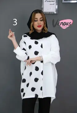 خرید آنلاین و حضوری مانتو طرح دار ابروبادی کد 578 ونوس مد