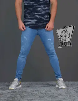 شلوار جین آبی زاپ دار کد 204 شیک و خاص با فروشگاه ونوس مد