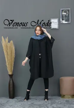 خرید اینترنتی و حضوری مانتو پانچ آستین پولک کد 488 ونوس مد