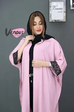 خرید اینترنتی و حضوری مانتو پانچ آستین پولک کد 488 ونوس مد