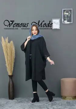 خرید اینترنتی و حضوری مانتو پانچ آستین پولک کد 488 ونوس مد