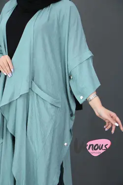 خرید اینترنتی و حضوری مانتو بلند بغل دکمه با پارچه خنک کریشه