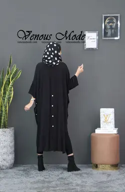 خرید اینترنتی و حضوری مانتو بلند بغل دکمه با پارچه خنک کریشه