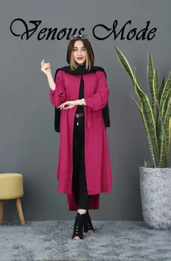 خرید اینترنتی مانتو بلند آستین بنددار کد 392 | فروشگاه اینترنتی ونوس مد
