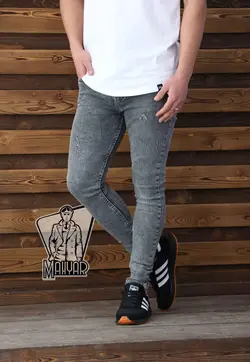 خرید اینترنتی شلوار جین طوسی روشن کد 4018 | فروشگاه اینترنتی ونوس مد