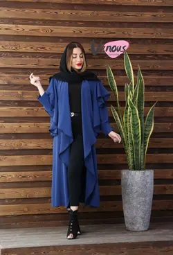 خرید آنلاین مانتو بلند یقه آبشاری کد 319 | فروشگاه اینترنتی ونوس مد