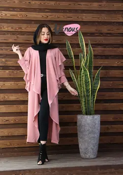 خرید آنلاین مانتو بلند یقه آبشاری کد 319 | فروشگاه اینترنتی ونوس مد