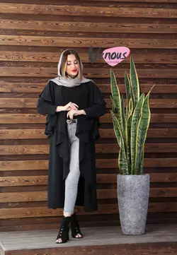 خرید آنلاین مانتو بلند یقه آبشاری کد 319 | فروشگاه اینترنتی ونوس مد