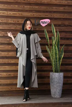 خرید آنلاین مانتو بلند یقه آبشاری کد 319 | فروشگاه اینترنتی ونوس مد