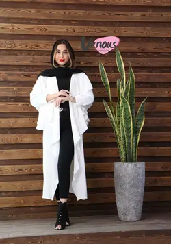 خرید آنلاین مانتو بلند یقه آبشاری کد 319 | فروشگاه اینترنتی ونوس مد