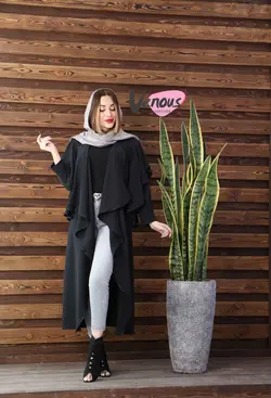 خرید آنلاین مانتو بلند یقه آبشاری کد 319 | فروشگاه اینترنتی ونوس مد