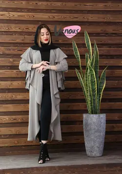 خرید آنلاین مانتو بلند یقه آبشاری کد 319 | فروشگاه اینترنتی ونوس مد