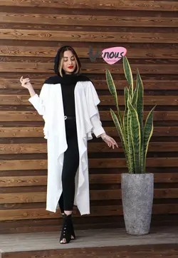 خرید آنلاین مانتو بلند یقه آبشاری کد 319 | فروشگاه اینترنتی ونوس مد