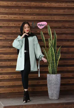 خرید آنلاین مانتو زبرا آستین پفکی کد 311 | فروشگاه اینترنتی ونوس مد