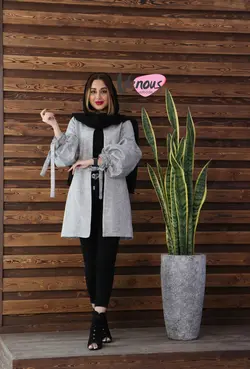 خرید آنلاین مانتو زبرا آستین پفکی کد 311 | فروشگاه اینترنتی ونوس مد