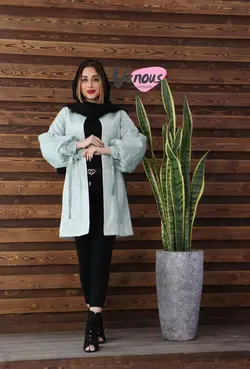 خرید آنلاین مانتو زبرا آستین پفکی کد 311 | فروشگاه اینترنتی ونوس مد