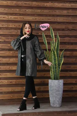 خرید آنلاین مانتو زبرا آستین پفکی کد 311 | فروشگاه اینترنتی ونوس مد