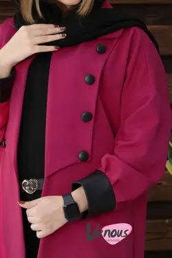 خرید اینترنتی مانتو هشت دکمه یقه ملوانی کد 309 | فروشگاه اینترنتی ونوس مد