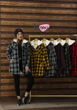 خرید آنلاین کاپشن چهارخونه داخل خز کد 287 | در فروشگاه اینترنتی ونوس مد