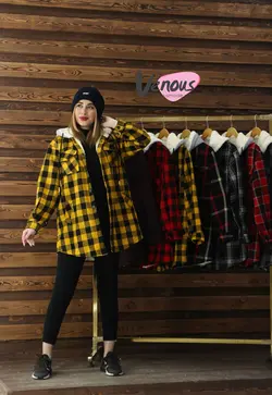 خرید آنلاین کاپشن چهارخونه داخل خز کد 287 | در فروشگاه اینترنتی ونوس مد