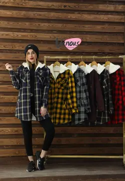 خرید آنلاین کاپشن چهارخونه داخل خز کد 287 | در فروشگاه اینترنتی ونوس مد