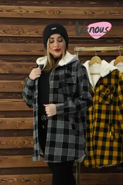 خرید آنلاین کاپشن چهارخونه داخل خز کد 287 | در فروشگاه اینترنتی ونوس مد