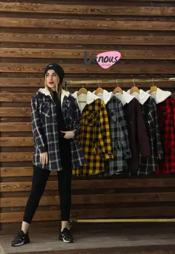 خرید آنلاین کاپشن چهارخونه داخل خز کد 287 | در فروشگاه اینترنتی ونوس مد