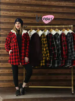 خرید آنلاین کاپشن چهارخونه داخل خز کد 281 | در فروشگاه اینترنتی ونوس مد