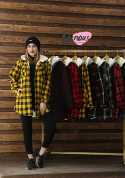 خرید آنلاین کاپشن چهارخونه داخل خز کد 281 | در فروشگاه اینترنتی ونوس مد