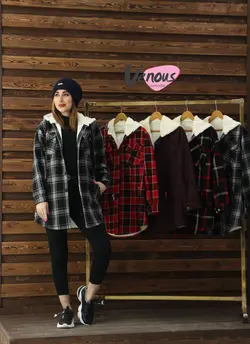 خرید آنلاین کاپشن چهارخونه داخل خز کد 281 | در فروشگاه اینترنتی ونوس مد