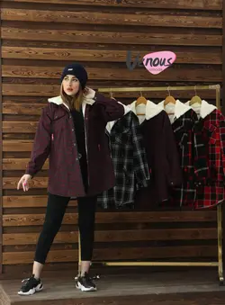 خرید آنلاین کاپشن چهارخونه داخل خز کد 281 | در فروشگاه اینترنتی ونوس مد