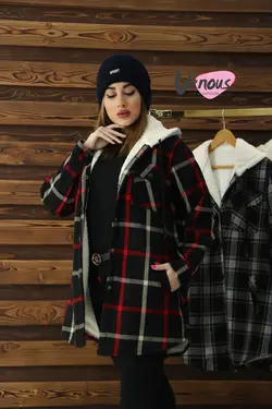 خرید آنلاین کاپشن چهارخونه داخل خز کد 281 | در فروشگاه اینترنتی ونوس مد