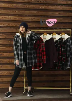 خرید آنلاین کاپشن چهارخونه داخل خز کد 281 | در فروشگاه اینترنتی ونوس مد