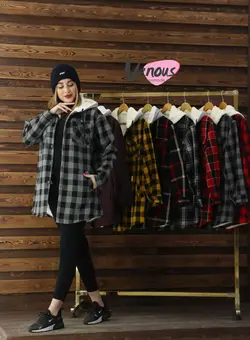 خرید آنلاین کاپشن چهارخونه داخل خز کد 281 | در فروشگاه اینترنتی ونوس مد