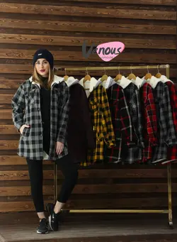 خرید آنلاین کاپشن چهارخونه داخل خز کد 281 | در فروشگاه اینترنتی ونوس مد