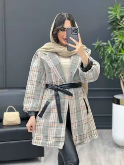 پالتو سر آستین چرم کد 3840 شیک و خاص در مجموعه ونوس مد