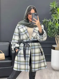 پالتو سر آستین چرم کد 3840 شیک و خاص در مجموعه ونوس مد