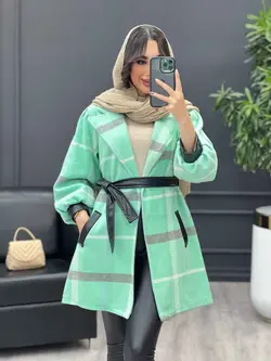 پالتو سر آستین چرم کد 3840 شیک و خاص در مجموعه ونوس مد