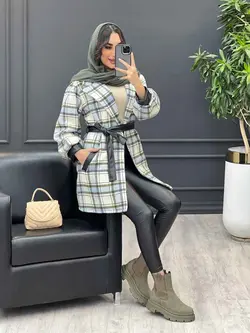 پالتو سر آستین چرم کد 3840 شیک و خاص در مجموعه ونوس مد