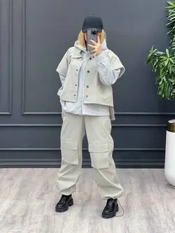 ست سه تیکه کارگو کد 4149 شیک و خاص در مجموعه انلاین ونوس مد