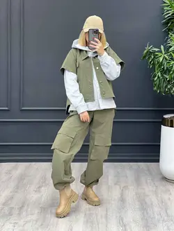 ست سه تیکه کارگو کد 4149 شیک و خاص در مجموعه انلاین ونوس مد